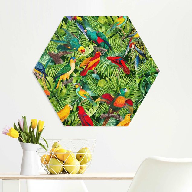 Kök dekoration Colorful Collage - Parrot In The Jungle