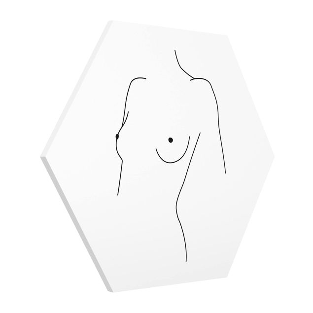 Tavlor konstutskrifter Line Art Nude Bust Woman Black And White