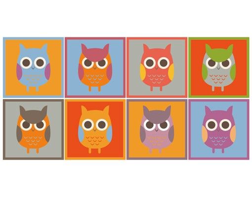 Autocolantes de parede corujas Owls Sticker Set