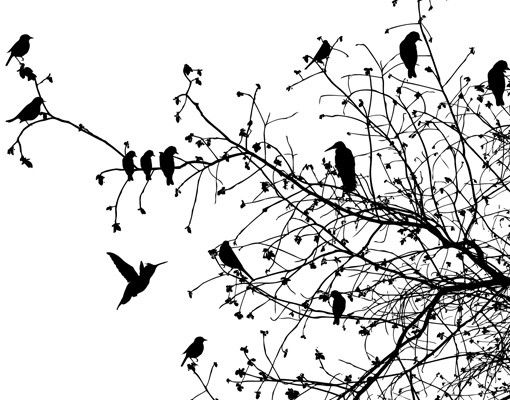 Självhäftande folier Branches and Birds in Autumn