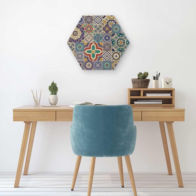 Hexagonala tavlor Backsplash - Elaborate Portoguese Tiles
