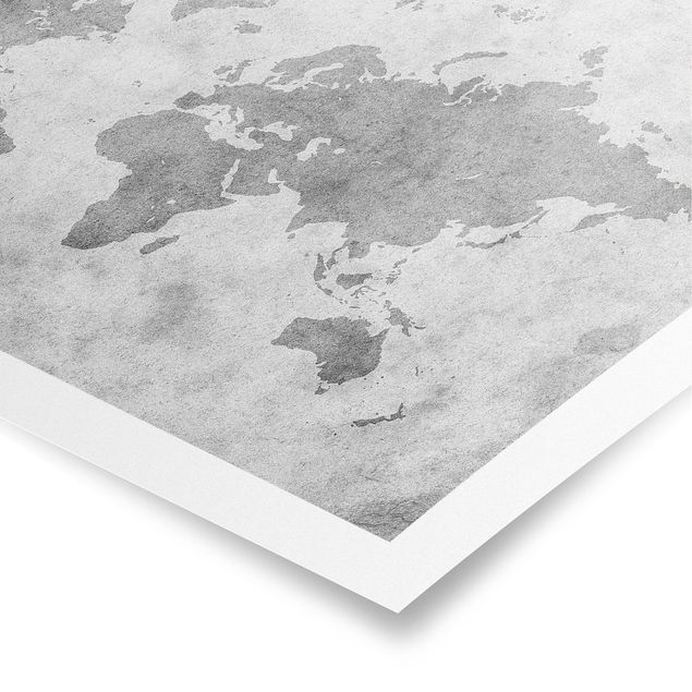 Tavlor svart och vitt Vintage World Map II