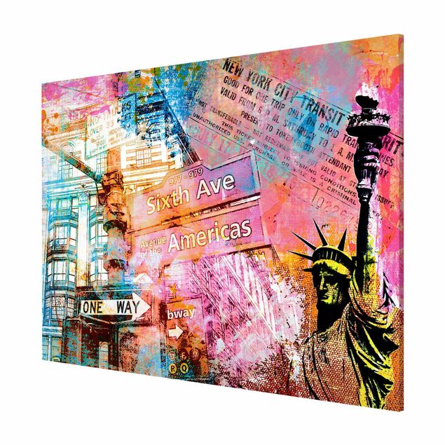 Tavlor arkitektur och skyline Sixth Avenue New York Collage