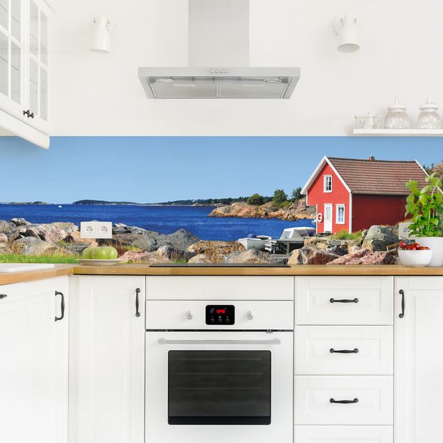 Stänkskydd kök arkitektur och skyline Holiday in Norway