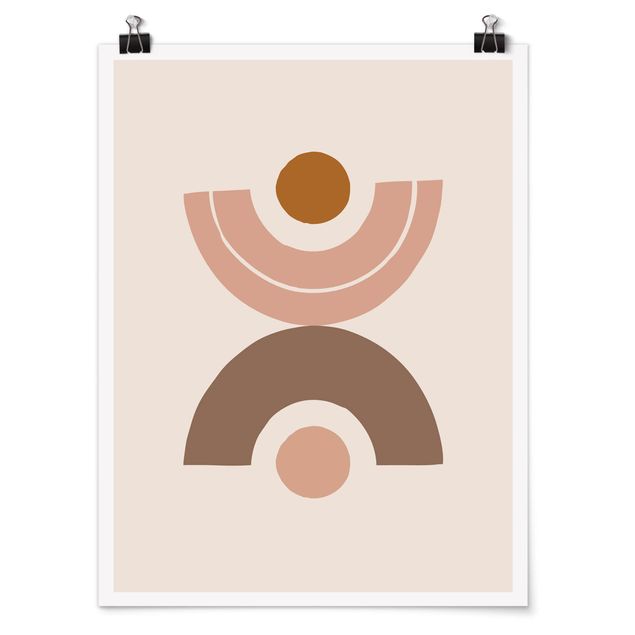 Posters abstrakt Line Art Pastel Abstract Shapes