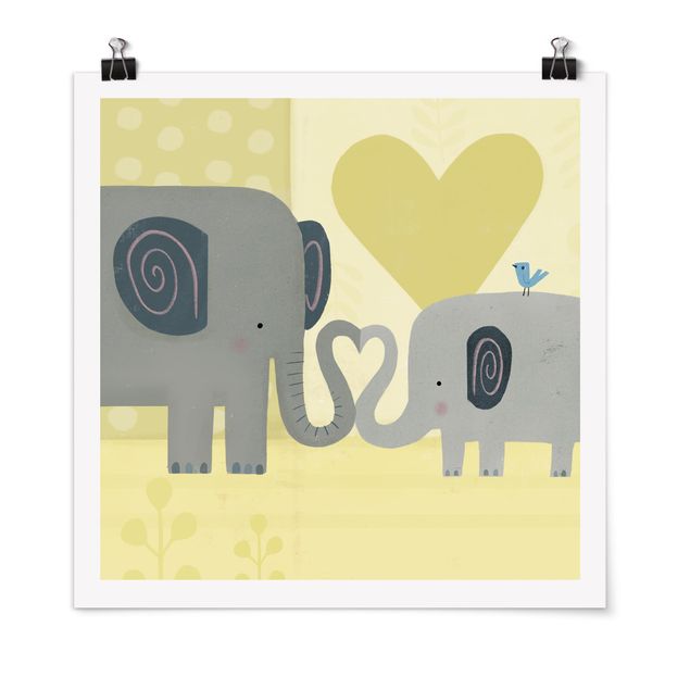 Posters djur Mum And I - Elephants