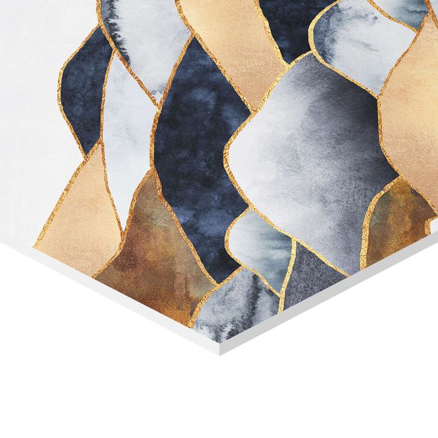Tavlor Elisabeth Fredriksson Geometric & Golden Mountains Watercolour