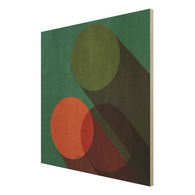 Tavlor Abstract Shapes - Circles In Green And Red