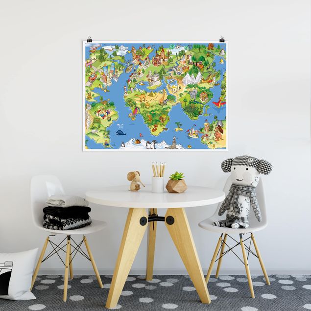 Posters världskartor Great and Funny Worldmap