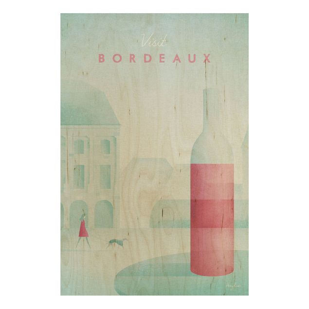Trätavlor vintage Travel Poster - Bordeaux
