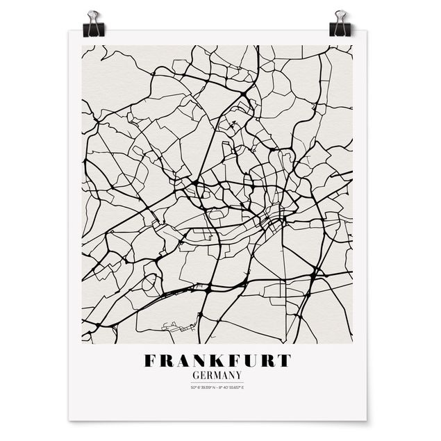 Posters ordspråk Frankfurt City City Map - Classical