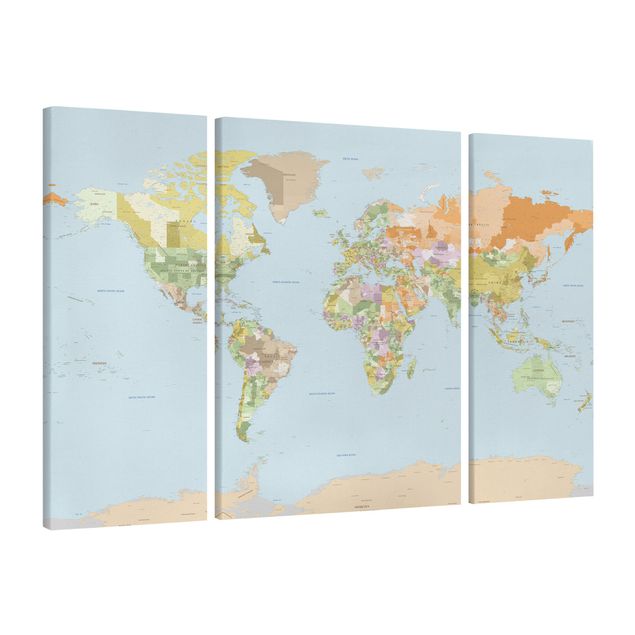 Canvastavlor världskartor Political World Map