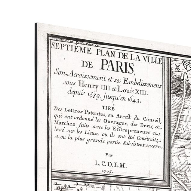 Tavlor retro Vintage Map City Of Paris Around 1600