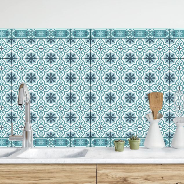 Kök dekoration Geometrical Tile Mix Cross Turquoise