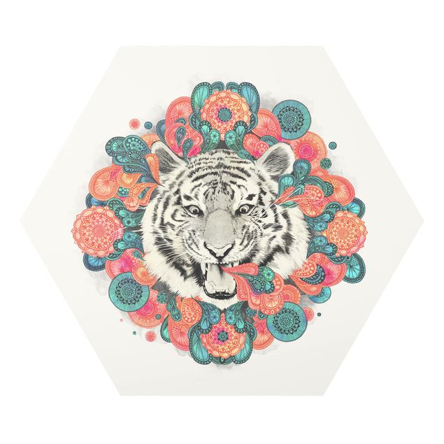 Tavlor mönster Illustration Tiger Drawing Mandala Paisley