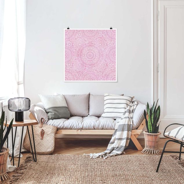 Posters konstutskrifter Pattern Mandala Light Pink