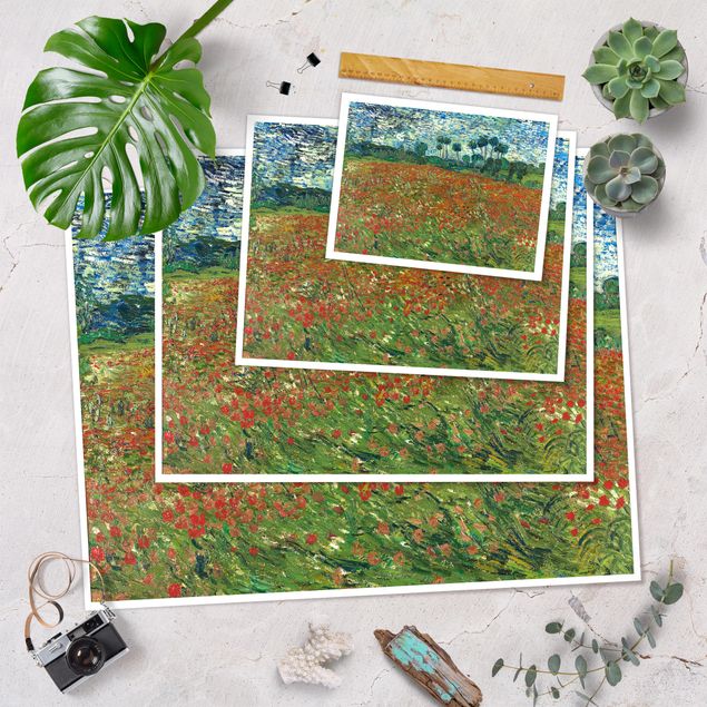 Tavlor landskap Vincent Van Gogh - Poppy Field