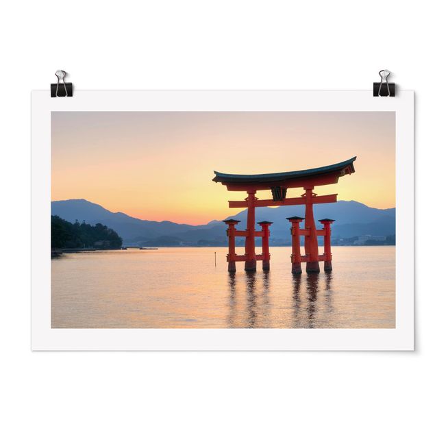 Tavlor landskap Torii At Itsukushima