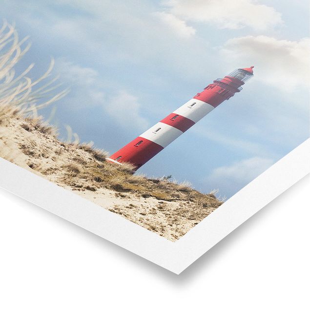Posters landskap Lighthouse Between Dunes