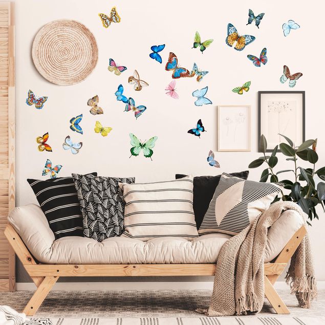Inredning av barnrum Watercolour Butterflies Set