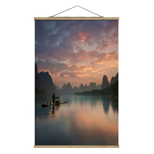 Tavlor landskap Sunrise Over Chinese River