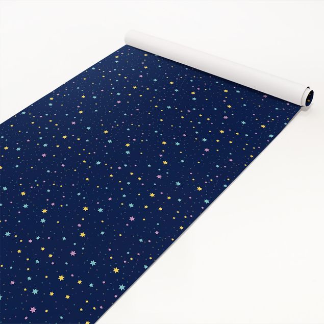 Möbelfolier skåp Nightsky Children Pattern With Colourful Stars
