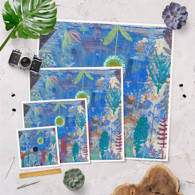 Tavlor blå Paul Klee - Sunken Landscape