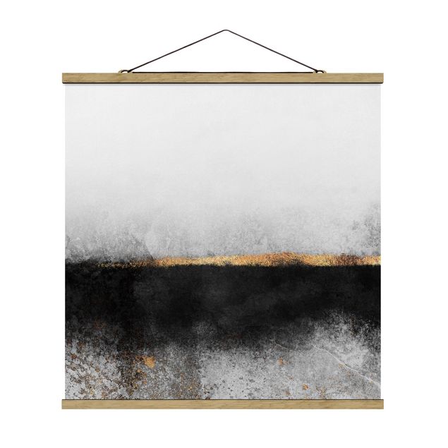 Tavlor abstrakt Abstract Golden Horizon Black And White
