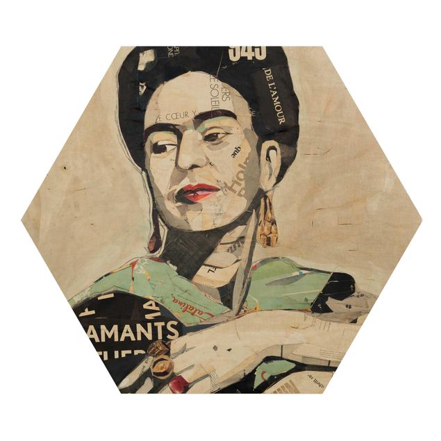 Hexagonala tavlor Frida Kahlo - Collage No.4