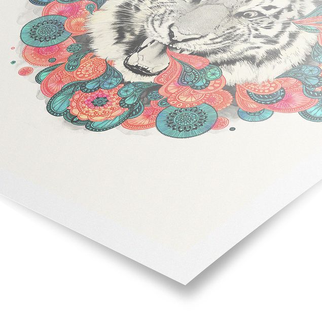 Tavlor konstutskrifter Illustration Tiger Drawing Mandala Paisley