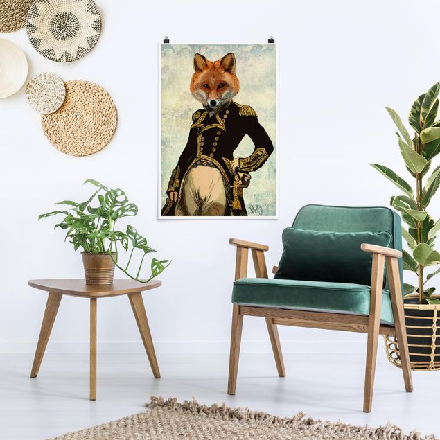 Posters vintage Animal Portrait - Fox Admiral