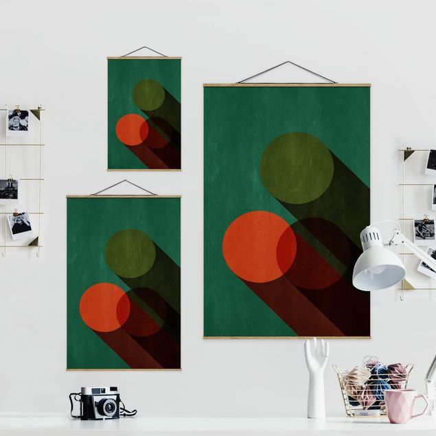 Tavlor Kubistika Abstract Shapes - Circles In Green And Red