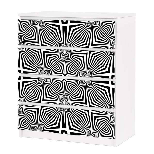 Möbelfolier Abstract Ornament Black And White