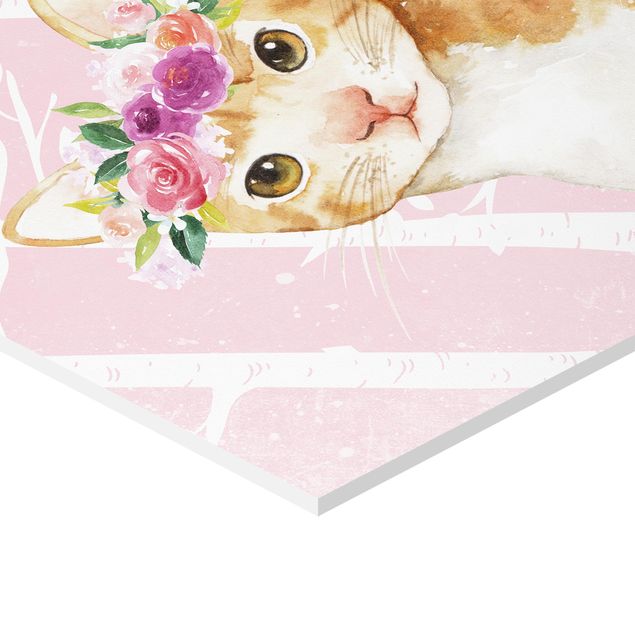 Tavlor Watercolor Cat Pink