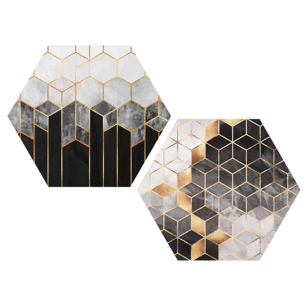 Tavlor abstrakt Golden Geometry Watercolour Set