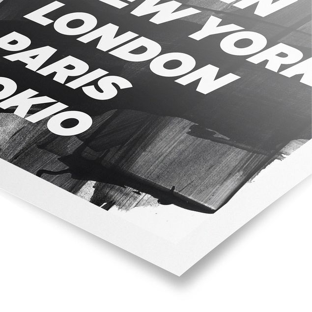 Posters arkitektur och skyline Berlin New York London