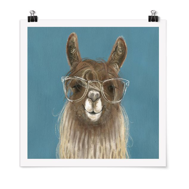 Posters djur Lama With Glasses III