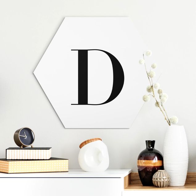 Kök dekoration Letter Serif White D