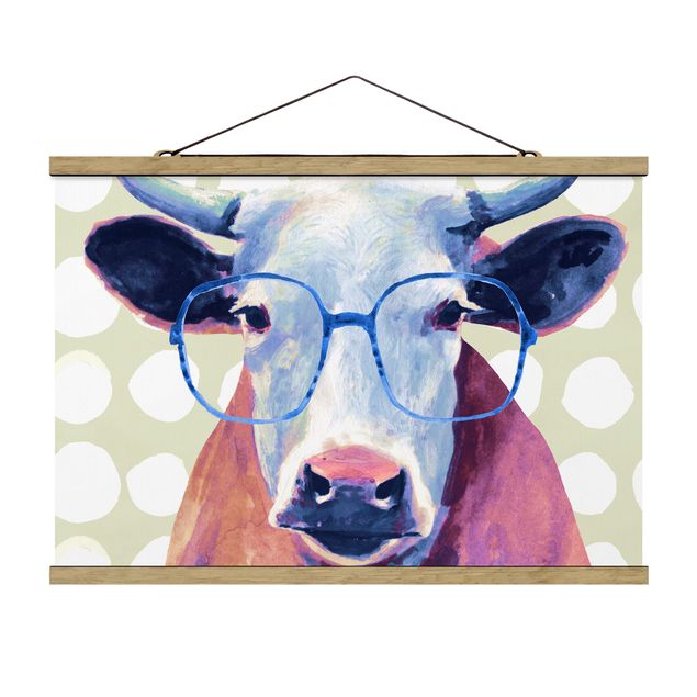 Tavlor lila Animals With Glasses - Cow