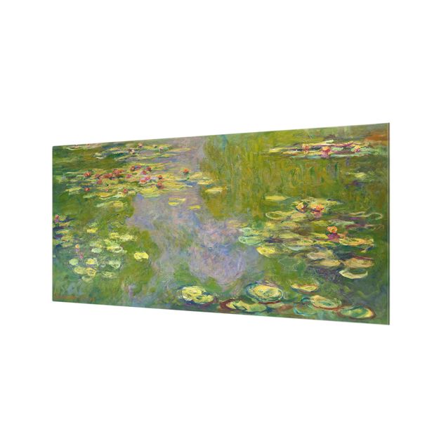 Stänkskydd kök glas blommor  Claude Monet - Green Water Lilies