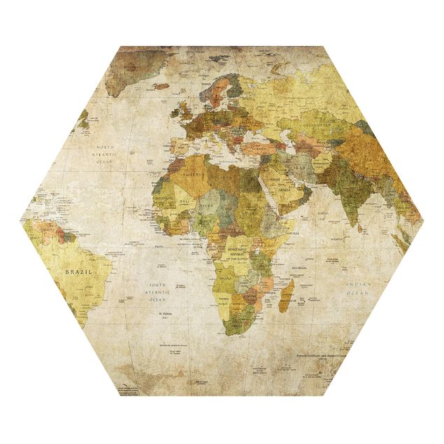 Tavlor grön World map