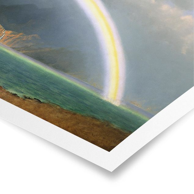 Tavlor landskap Albert Bierstadt - Rainbow over the Jenny Lake, Wyoming