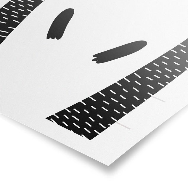 Tavlor svart och vitt Zoo With Patterns - Hedgehog