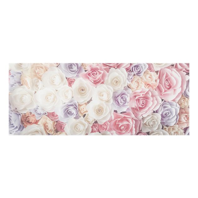 glasskiva kök Pastel Paper Art Roses