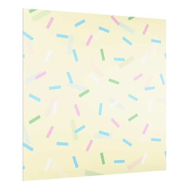 Stänkskydd kök glas mönster Colourful Confetti Of Pastel Stripes