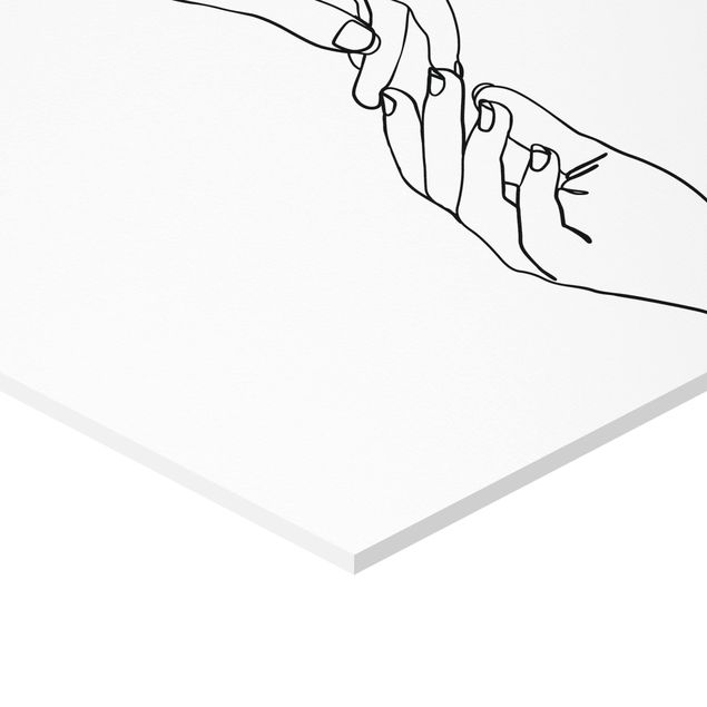 Tavlor Line Art Hands Touching Black And White