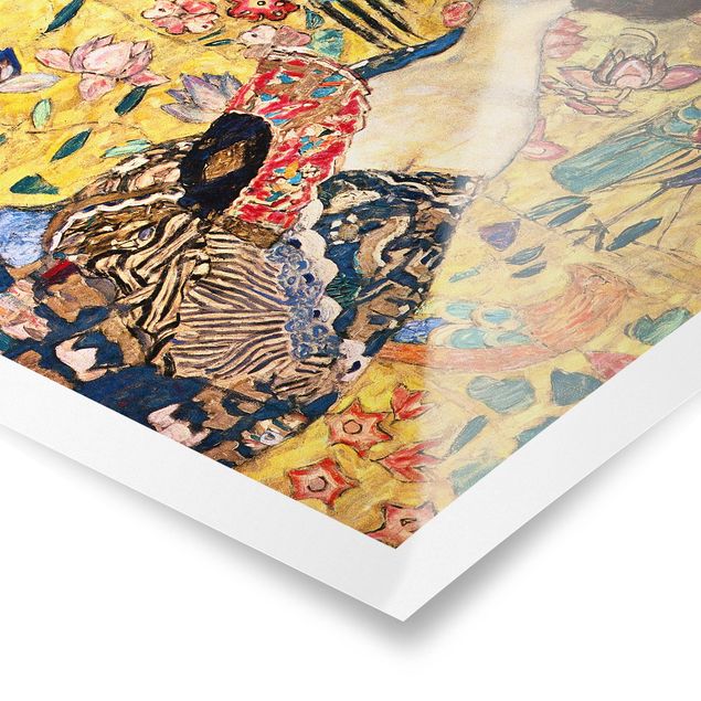 Posters konstutskrifter Gustav Klimt - Lady With Fan