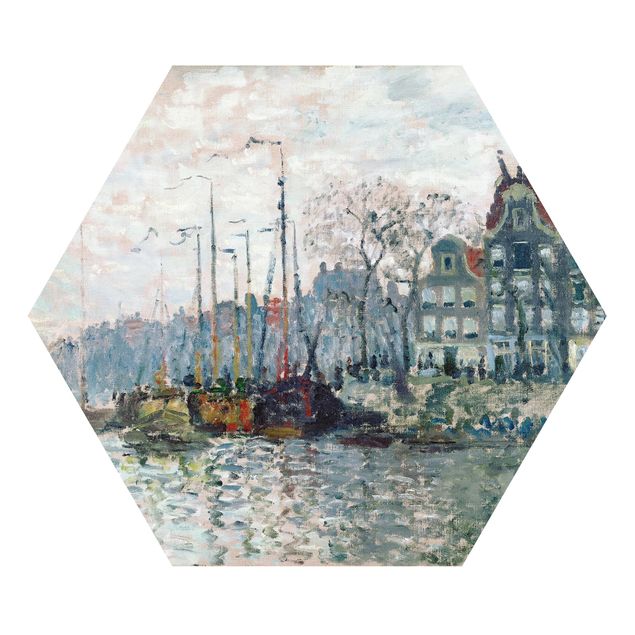Tavlor arkitektur och skyline Claude Monet - View Of The Prins Hendrikkade And The Kromme Waal In Amsterdam