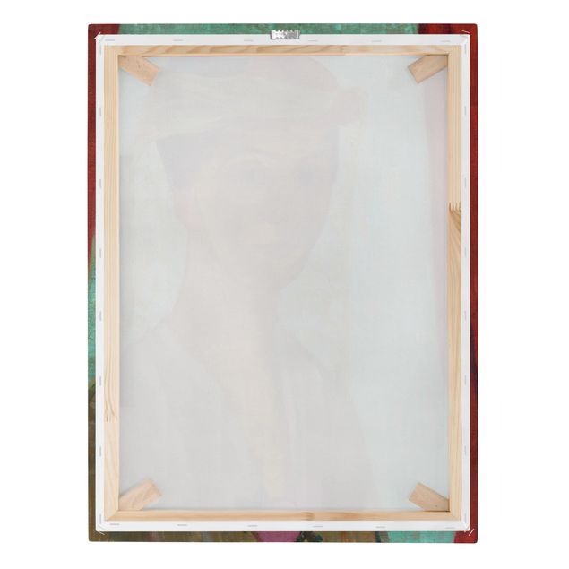 Tavlor porträtt Paula Modersohn-Becker - Self-Portrait with a Hat and Veil