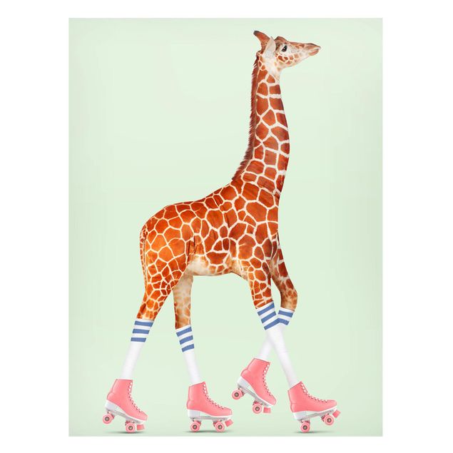 Inredning av barnrum Giraffe With Roller Skates